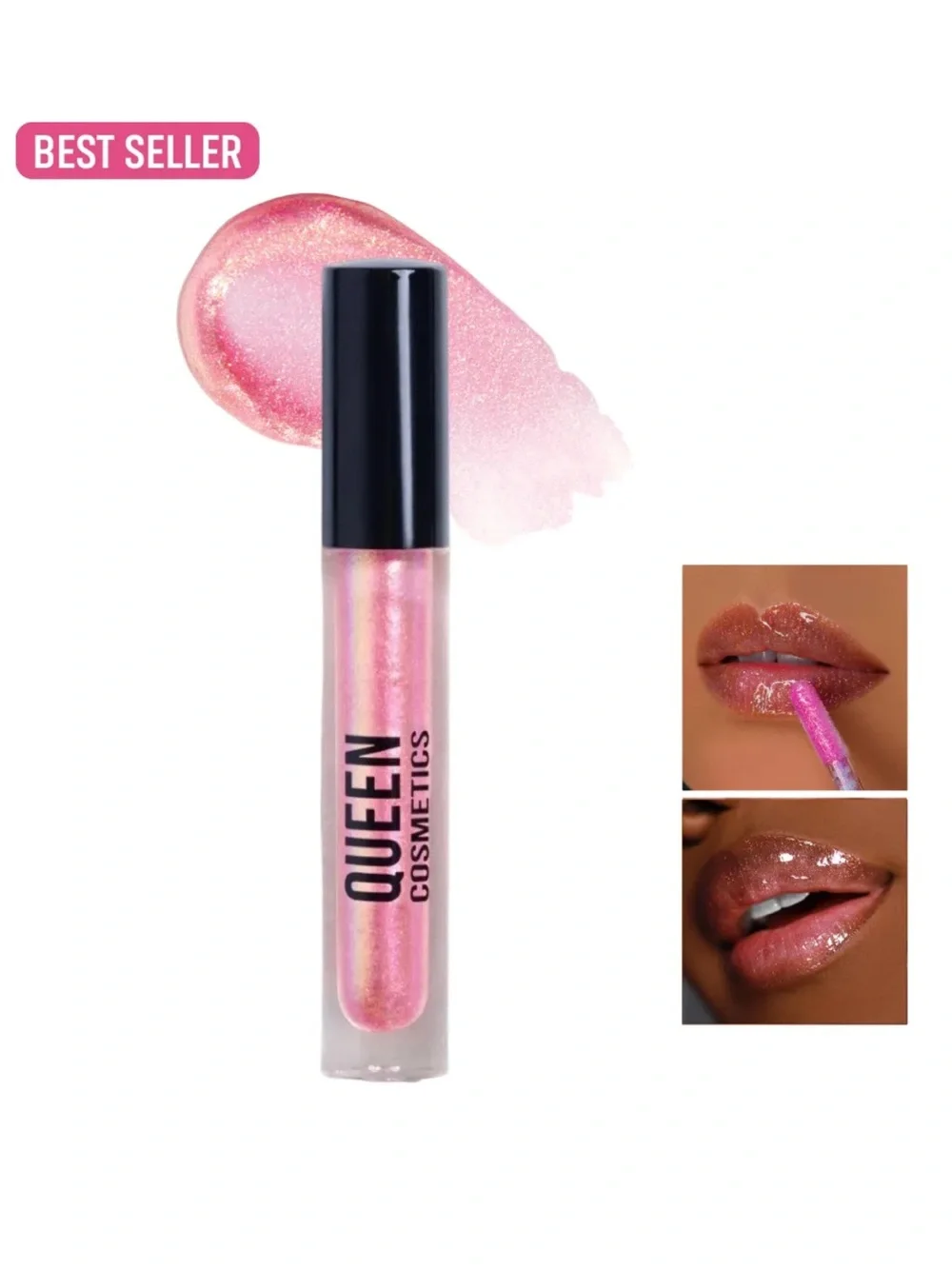 Queen Cosmetics. Stargazing. Diamond Shimmer High Shine Lip Gloss in Pink